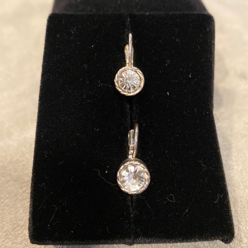 Dancing circle dangly cz rhinestone earrings to dress up perfect for events